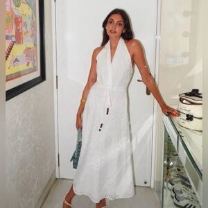 Zara White Halter Midi Dress